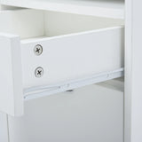 HOMCOM 60cm Filing Cabinet with Drawer, Open Shelf, Metal Handles and 4 Wheels, Office Home Organiser Mobile Printer, White