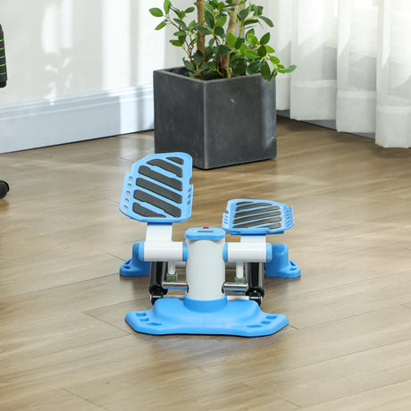 HOMCOM Portable Mini Stepper, Steppers for Exercise Workout with LCD Display Monitor, Anti-skid Foot Pedals for Home Gym Office, Blue