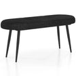 113 cm Ottoman Bench with Sponge Padded Cushion for Entryway Living Room Foyer-Black