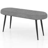 113 cm Ottoman Bench with Sponge Padded Cushion for Entryway Living Room Foyer-Grey