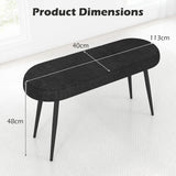 113 cm Ottoman Bench with Sponge Padded Cushion for Entryway Living Room Foyer-Black