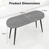 113 cm Ottoman Bench with Sponge Padded Cushion for Entryway Living Room Foyer-Grey