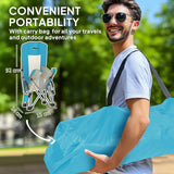 Outsunny Set of 2 Folding Beach Chair, Low Camping Chair with Mesh Back, Carry Bag and Cup Holder for Garden Outdoor Picnic Festival Travel, Blue