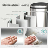 HOMCOM 42L Stainless Steel Sensor Bin - Silver Tone