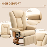 HOMCOM Faux Leather Recliner Chair - Beige