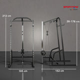SPORTNOW Power Cage Power Rack with 15-Level Squat Rack, Cable Pulley System, Pull up Stand and Push up Stand