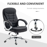 HOMCOM Office Chair Computer Chair Executive Office Chair with Height Adjustable, Comfortable Desk Chair for Home Office Fabric Black