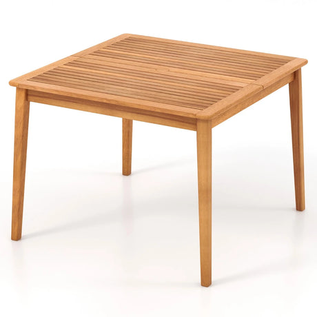 39 Inch Acacia Wood Dining Square Bistro Table with 1.96 Inch Umbrella Hole