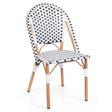 2 Pieces Outdoor Armless Dining Chairs with Hand-Woven Rattan-White