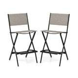 Folding Bar Stools Set of 2 Backrest Humanized Footrest-Coffee