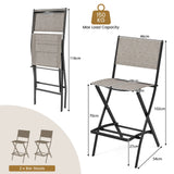 Folding Bar Stools Set of 2 Backrest Humanized Footrest-Coffee