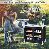 Camping Table with Zipper Storage Organizer for BBQ & Travel