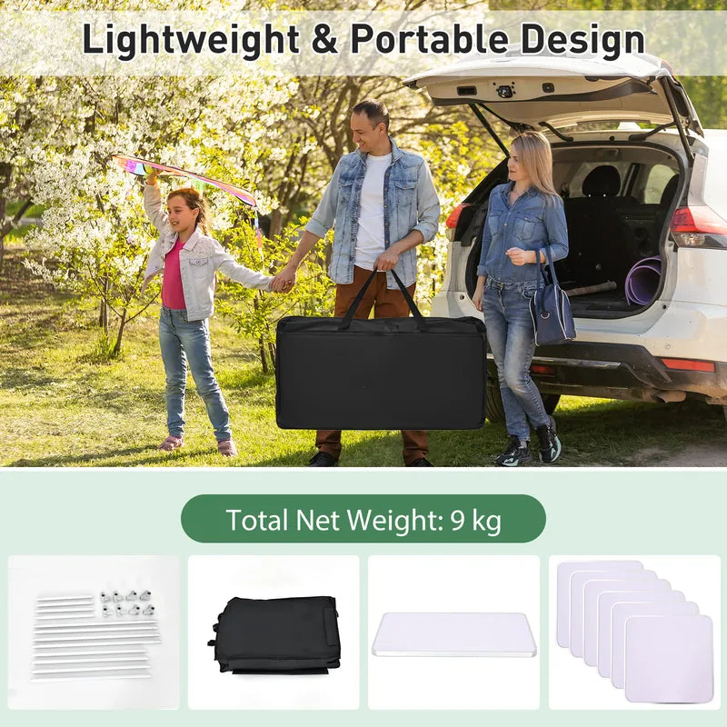 Camping Table with Zipper Storage Organizer for BBQ & Travel
