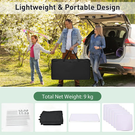 Camping Table with Zipper Storage Organizer for BBQ & Travel