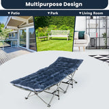 75 x 27.5 Inch Camping Cot Pads with Soft and Breathable Crystal Velvet-Navy