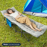 75 x 27.5 Inch Camping Cot Pads with Soft and Breathable Crystal Velvet-Gray