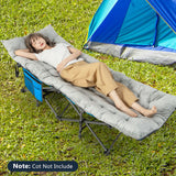 75 x 27.5 Inch Camping Cot Pads with Soft and Breathable Crystal Velvet-Gray