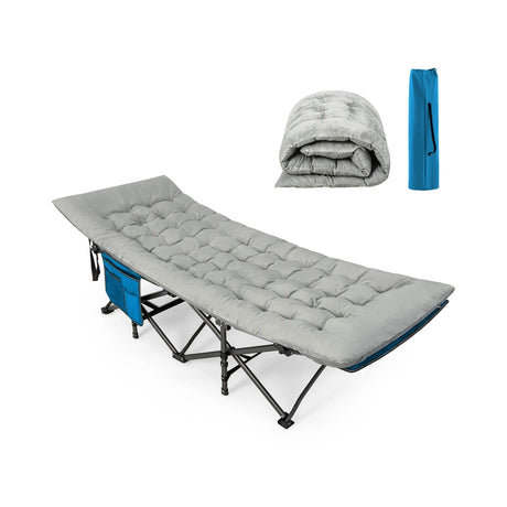 75 x 27.5 Inch Camping Cot Pads with Soft and Breathable Crystal Velvet-Gray