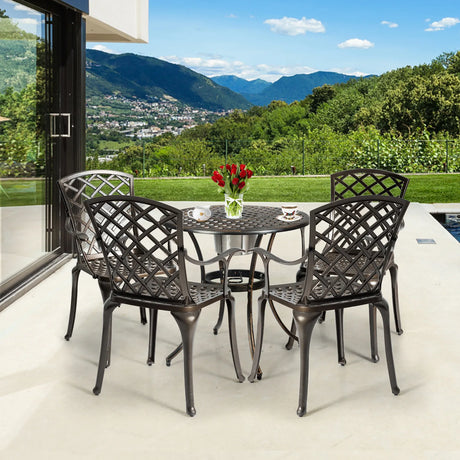 Outdoor Aluminum Dining Set of 2 Patio Bistro Chairs