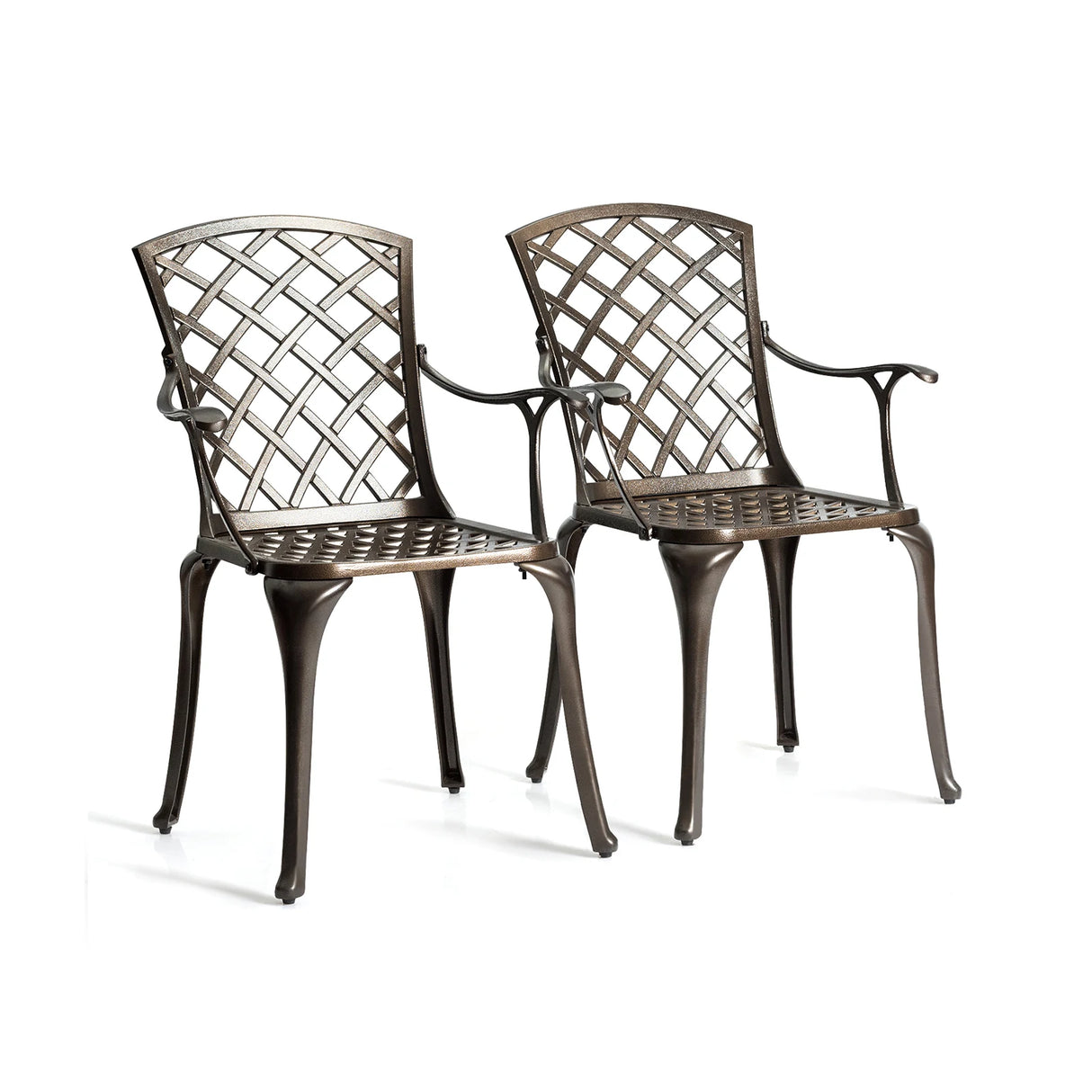 Outdoor Aluminum Dining Set of 2 Patio Bistro Chairs