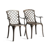 Outdoor Aluminum Dining Set of 2 Patio Bistro Chairs