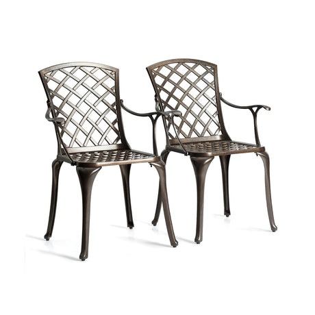 Outdoor Aluminum Dining Set of 2 Patio Bistro Chairs