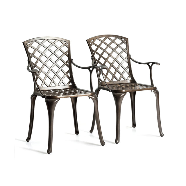 Outdoor Aluminum Dining Set of 2 Patio Bistro Chairs