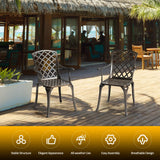 Outdoor Aluminum Dining Set of 2 Patio Bistro Chairs