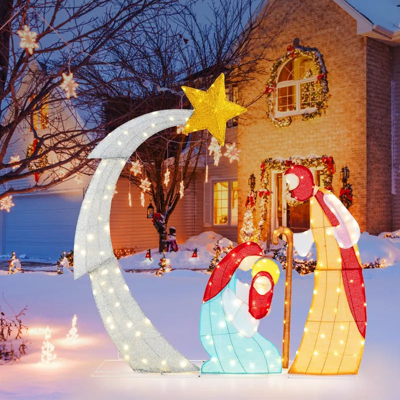 Outdoor Christmas Decoration with 140 LED Lights and  Zip Ties
