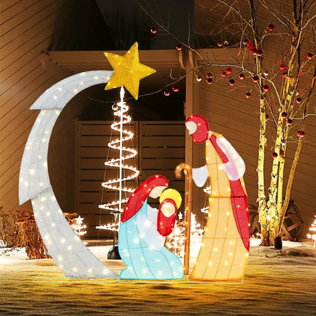 Outdoor Christmas Decoration with 140 LED Lights and  Zip Ties
