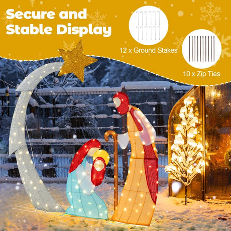 Outdoor Christmas Decoration with 140 LED Lights and  Zip Ties