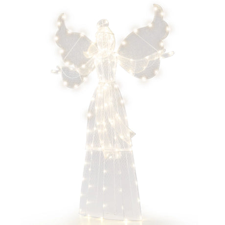 Outdoor Decorative Angel with Halo and 148 Warm White LED Lights
