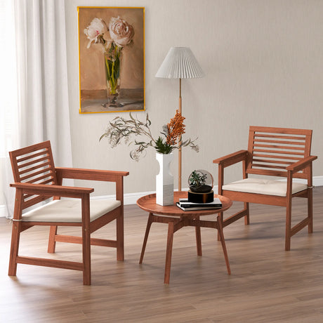 Outdoor Solid Wood Dining Chair Set of 2