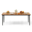 79" Acacia Wood Outdoor Dining Table for 8 with 1.9" Umbrella Hole