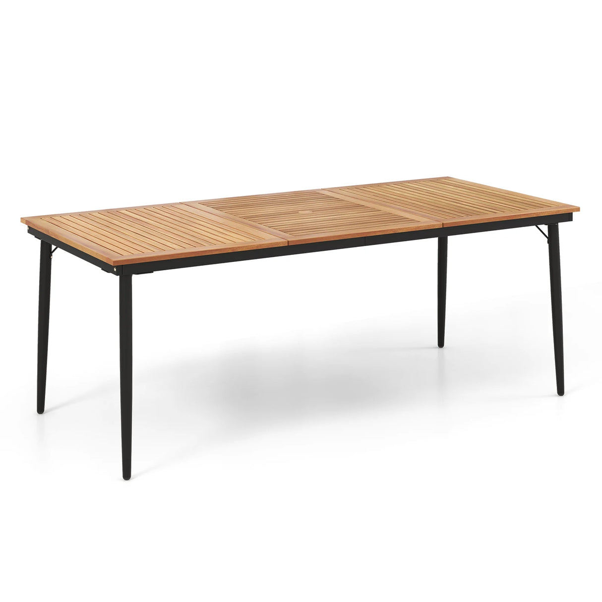 79" Acacia Wood Outdoor Dining Table for 8 with 1.9" Umbrella Hole