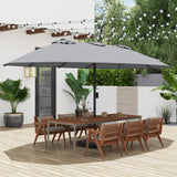 Double Sided Patio Umbrella Outdoor Large Market Umbrella with Base-Grey
