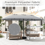 Double Sided Patio Umbrella Outdoor Large Market Umbrella with Base-Grey