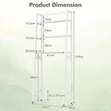3-Tier Over The Toilet Storage Shelf with Adjustable Bottom Bar-White
