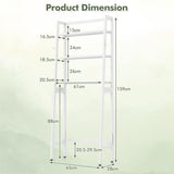 3-Tier Over The Toilet Storage Shelf with Adjustable Bottom Bar-White