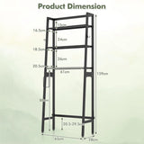 3-Tier Over The Toilet Storage Shelf with Adjustable Bottom Bar-Black