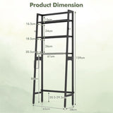 3-Tier Over The Toilet Storage Shelf with Adjustable Bottom Bar-Black