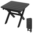 Outdoor Folding Side Table Foldable Weather-Resistant HDPE Adirondack Table-Black