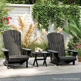 Outdoor Folding Side Table Foldable Weather-Resistant HDPE Adirondack Table-Black