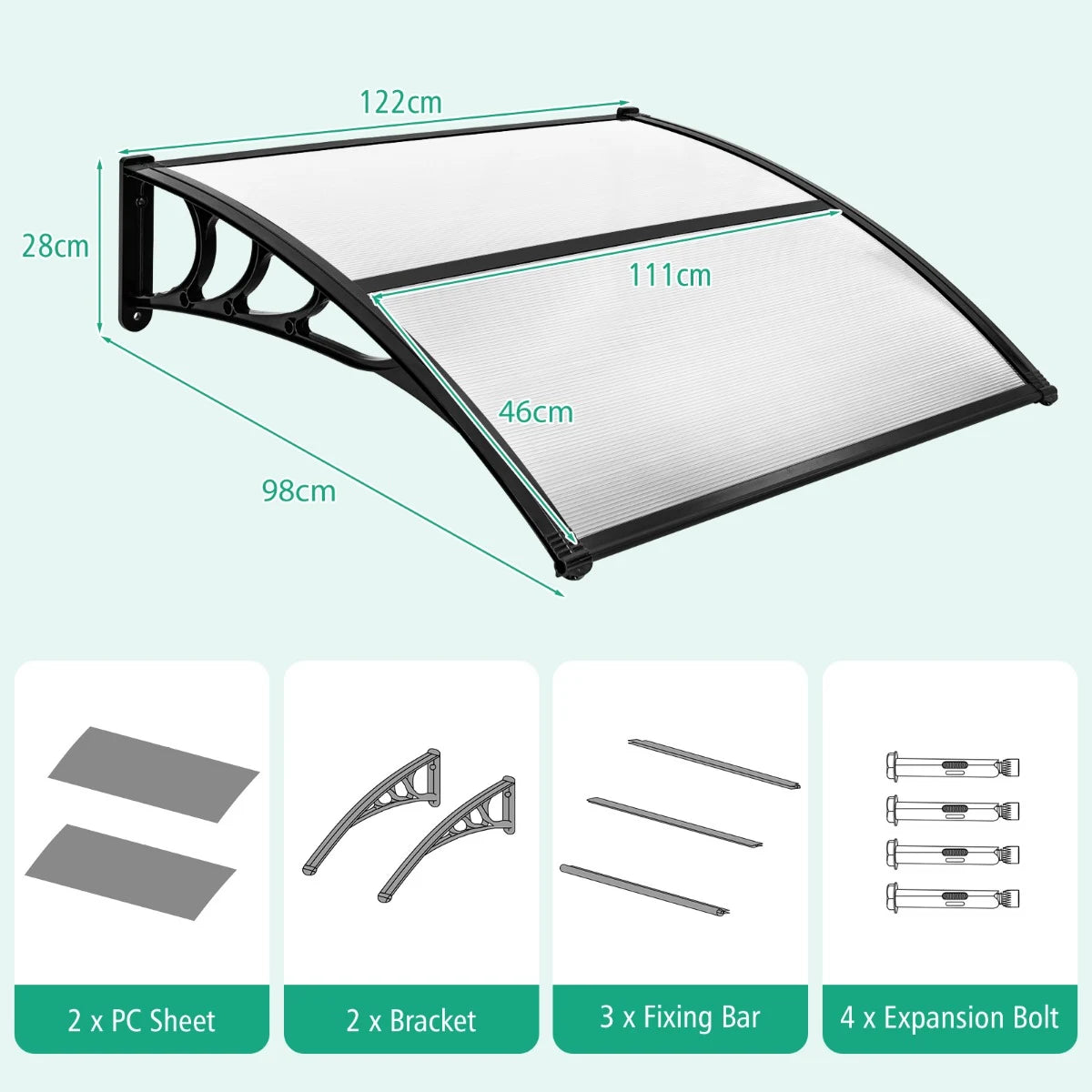 122 x 99 cm canopy for front door canopy front door canopy desk canopy transparent