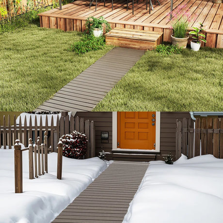 242 cm Outdoor Garden Pathway Patio Roll Out Straight Walkways-Grey