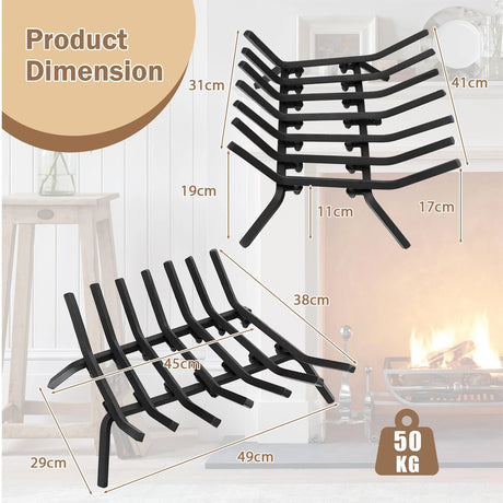31/25/18 Inch Fireplace Grate for Outdoor Fire Pit-S