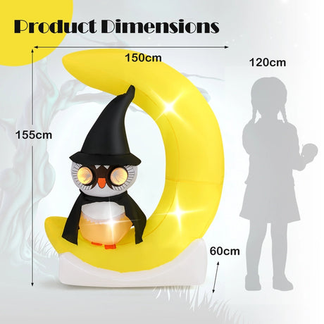 Outdoor Inflatable Halloween Decoration with LED Lights and Stakes