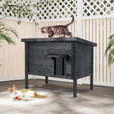 Weatherproof Outdoor Insulated Condo Feral Cat House for Winter-Grey