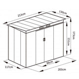 4' x 7' Outdoor Garden Storage Shed Tool House-Gray