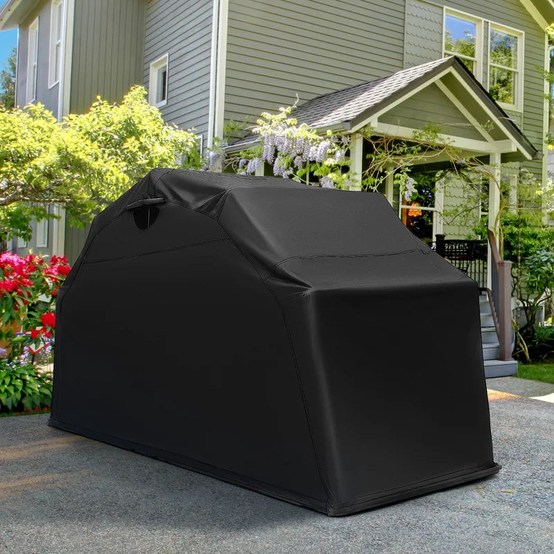 Outdoor Motorcycle Shelter Waterproof Motorbike Storage Tent with Cover-Black